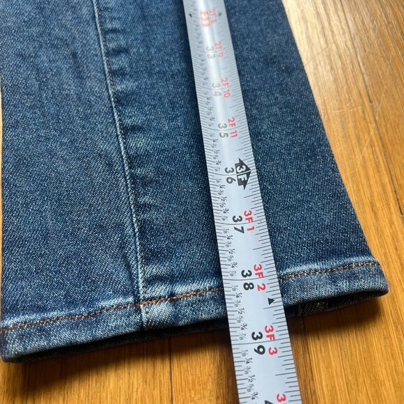 Madewell Size 25 Blue Denim Pendleton Stovepipe High Rise Slim Straight Jeans - Picture 5 of 13